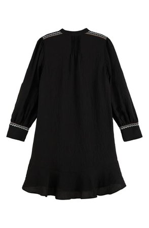 Scotch & Soda Folklore Embroidered Long Sleeve Minidress | Nordstrom