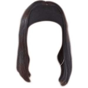 Short Dark Brown Hair & Black PNG HEADBAND