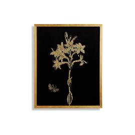 Hyacinth Gilded Silkscreen Botanical Print on Black from the New York Botanical Garden Archives | Frontgate
