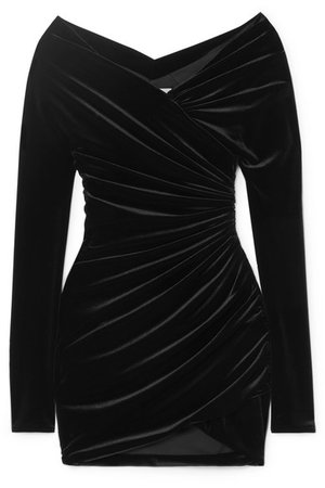 Alexandre Vauthier | Off-the-shoulder ruched velvet mini dress | NET-A-PORTER.COM