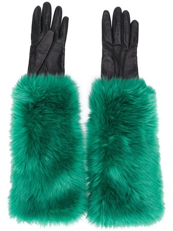 Prada Pre-Owned 2000 Faux Fur Lined Gloves - Farfetch