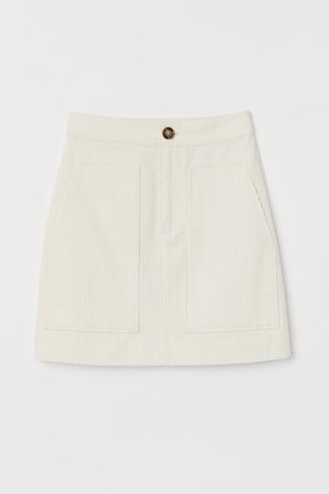 Corduroy skirt - Cream - Ladies | H&M IN
