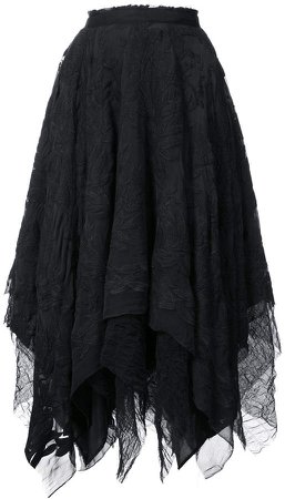 Marc Le Bihan floral embroidered asymmetric skirt