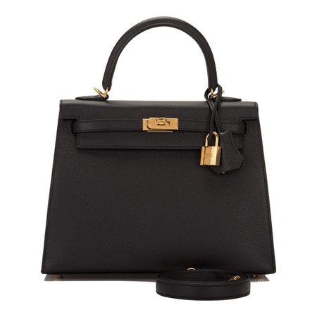 Hermes Black Epsom Sellier Kelly 25cm Gold Hardware – Madison Avenue Couture