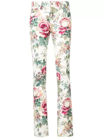 Junya Watanabe Floral Print Skinny Jeans - Farfetch
