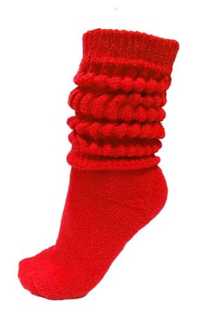 red slouch socks