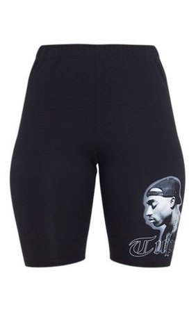 Tupac Chains Black Cycle Short | Shorts | PrettyLittleThing