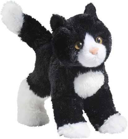 cat plush black white