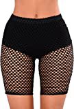 New Womens Fishnet Mesh See Through Slim Fit 3/4 Leggings Cycling Short Hot Pant at Amazon Women’s Clothing store