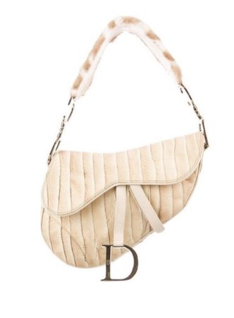 Christian Dior Fur Trim Saddle Bag.