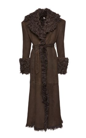 Shearling-Trimmed Leather Coat By Magda Butrym | Moda Operandi