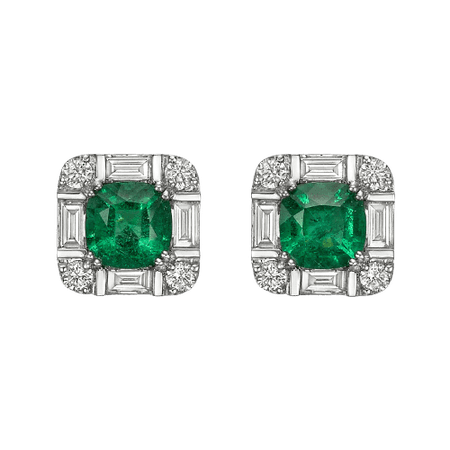 Emerald and diamond cuff-links
