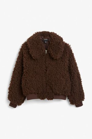 fluffy brown coat