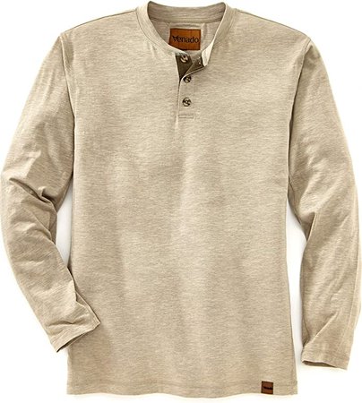 Venado Henley Long Sleeve Shirts for Men - Mens Henley with Flex Material (Medium, Oatmeal) at Amazon Men’s Clothing store