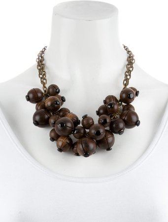 Lela Rose Wooden Bauble Bib Necklace - Necklaces - LEL27904 | The RealReal