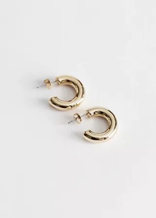 Thick Mini Hoop Earrings - Gold - Hoops - & Other Stories