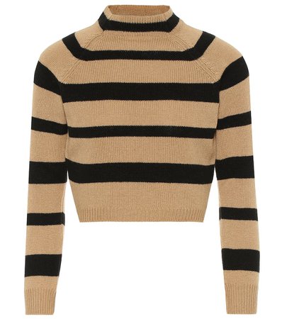 Miu Miu - Striped cashmere sweater | Mytheresa
