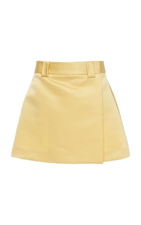 Satin Wrap-Effect Mini Skirt by Prada | Moda Operandi
