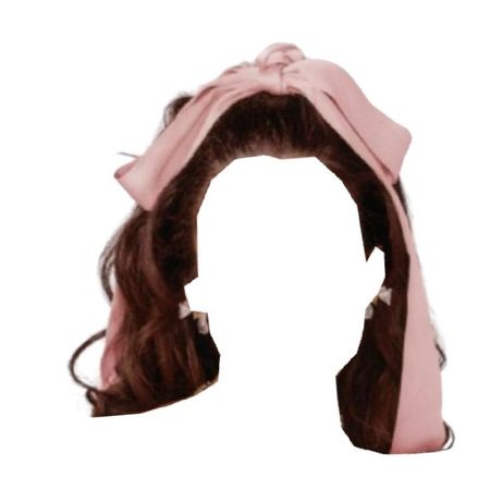 curled curly red brown hair half up half down ponytail pink satin bow hairstyle
