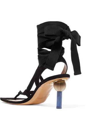 Jacquemus | Capri suede and canvas sandals | NET-A-PORTER.COM