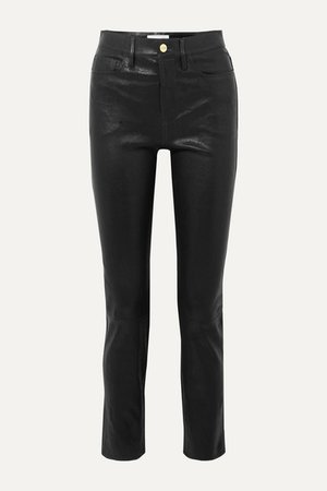 FRAME | Le Sylvie high-rise slim-leg leather pants | NET-A-PORTER.COM