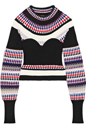 Burberry | Ribbed intarsia-knit sweater | NET-A-PORTER.COM