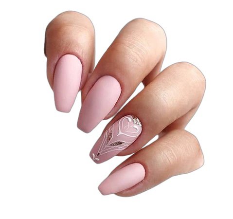 matte dusty pink nails