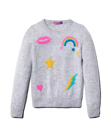 AQUA Girls' Cashmere Graphic Sweater, Big Kid - 100% Exclusive | Bloomingdale's