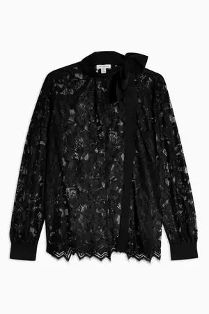 IDOL Black Lace Shirt | Topshop