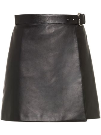 Miu Miu high-waisted Leather Skirt - Farfetch