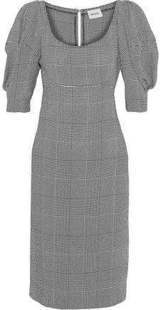 Beatrice Gathered Prince Of Wales Checked Jacquard Dress