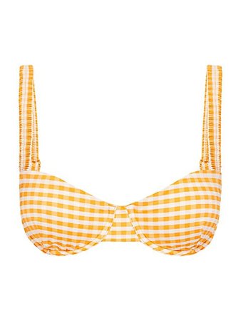Peony Mandarin Gingham Balconette Bikini Top | SaksFifthAvenue