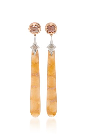 Parulina 18K White And Rose Gold Fossilized Coral And Multi-Stone Earrings