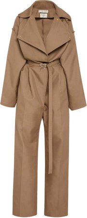 Belted Full-Length Twill Jumpsuit