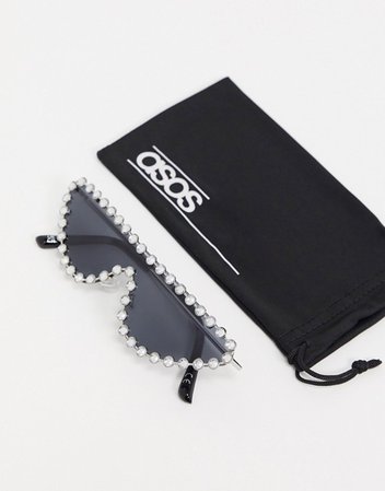ASOS DESIGN embellished visor sunglasses | ASOS