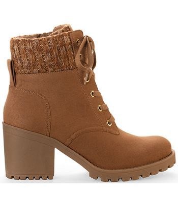 Sun + Stone Romina Lace-up Hiker Booties, Created for Macy's & Reviews - Booties - Shoes - Macy's