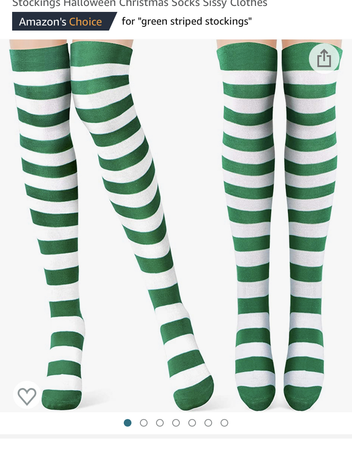 green & white tights