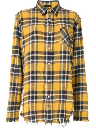 R13 frayed-edge Plaid Shirt - Farfetch