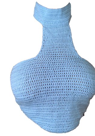 crochet blue top