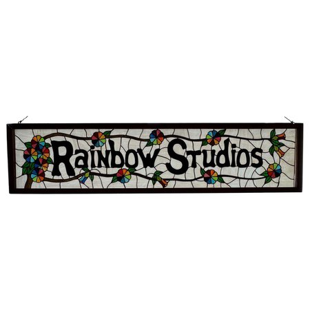 20th Century Vintage Stained Glass Window Rainbow Studios For Sale at 1stDibs