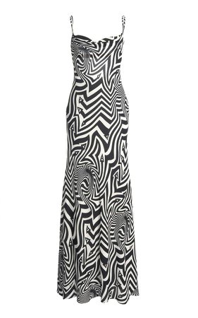 Area Zigzag-Printed Maxi Slip Dress