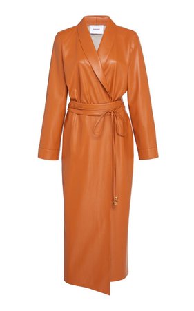 orange leather coat