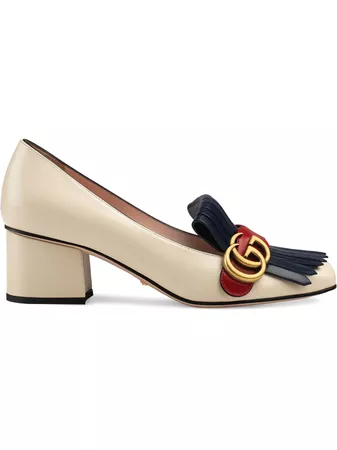 Gucci Leather mid-heel pump with Double G £535 - Shop Online SS19. Same Day Delivery in London
