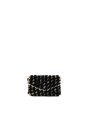 Micro Eve Velvet Clutch with Gold Chain