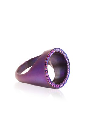 Noor Fares Tilsam Eternity Titanium Seal Ring Size: 5.75