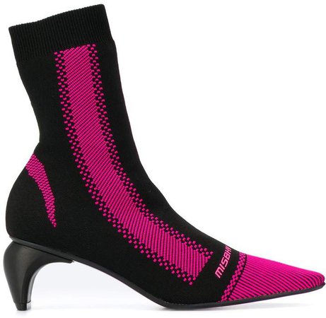 Curved-Heel Sock Boots