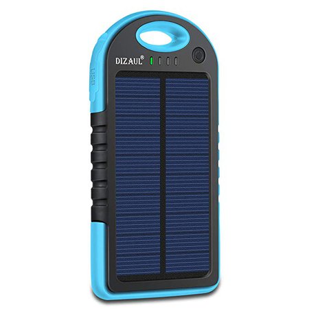 Amazon.com : Dizaul Solar Charger, 5000mAh Portable Solar Power Bank Waterproof/Shockproof/Dustproof Dual USB Battery Bank for Cell Phone, iPhone, Samsung, Android Phones, Windows Phones, GoPro Camera, GPS : Garden & Outdoor