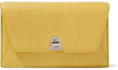 Anouk Envelope Textured-leather Clutch - Yellow
