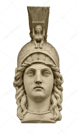 Classical greek goddess Athena head sculpture Stock Photo by ©DLearner 117903074