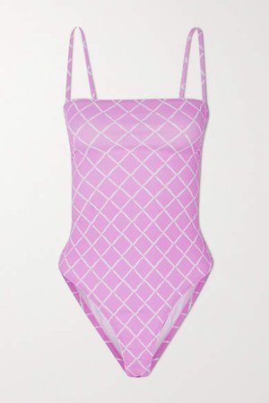 Fisch - Net Sustain Sucre Checked Swimsuit - Baby pink